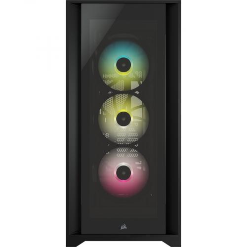 Corsair ICUE 5000X RGB Tempered Glass Mid Tower ATX PC Smart Case   Black Front/500