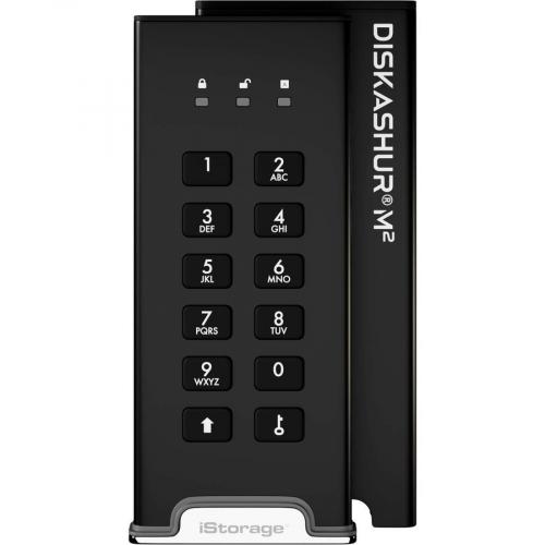 IStorage DiskAshur M2 SSD 2 TB | PIN Authenticated | Hardware Encrypted | USB 3.2 | Ultra Fast | FIPS Compliant | Rugged & Portable. IS DAM2 256 2000 Front/500