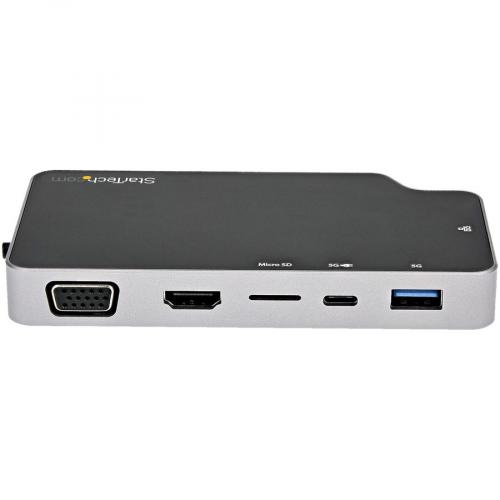 StarTech.com USB C Multiport Adapter, USB C To 4K HDMI Or VGA Video With 100W PD Pass Through, 10Gbps USB Hub/MicroSD/GbE, USB C Mini Dock Front/500
