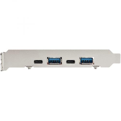StarTech.com 4 Port USB PCIe Card, 10Gbps USB PCI Express Expansion Card With 2 Controllers, 2x USB C & 2x USB A Ports (USB 3.2 Gen 2) Front/500