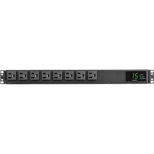 Tripp Lite By Eaton 1.44kW 120V Single Phase ATS/Local Metered PDU   8 NEMA 5 15R Outlets, Dual 5 15P Inputs, 12 Ft. Cords, 1U, TAA Front/500