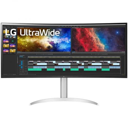 LG Curved Ultrawide 37.5" QHD+ IPS 60Hz 5ms Curved Monitor   3840 X 1600 QHD+ Display   In Plane Switching (IPS) Technology   1.07 Billion Colors, 300 Nits   AMD Freesync   HDR10 Front/500