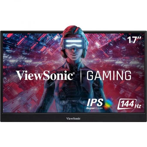 ViewSonic VX1755 17 Inch 1080p Portable IPS Gaming Monitor With 144Hz, AMD FreeSync Premium, 2 Way Powered 60W USB C, Mini HDMI, And Built In Stand With Smart Cover Front/500