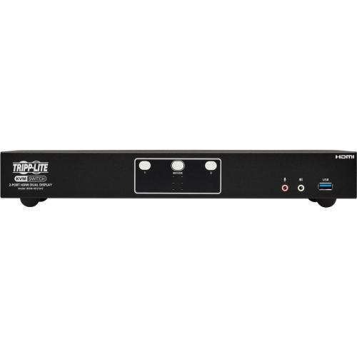 Tripp Lite By Eaton 2 Port HDMI Dual Display KVM Switch   4K 60 Hz, USB 3.2 Gen 1, HDCP 2.2, USB Sharing Front/500