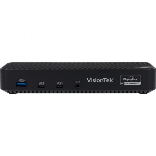 VisionTek VT7000   Triple Display 4K USB C Docking Station With 100W Power Delivery Front/500