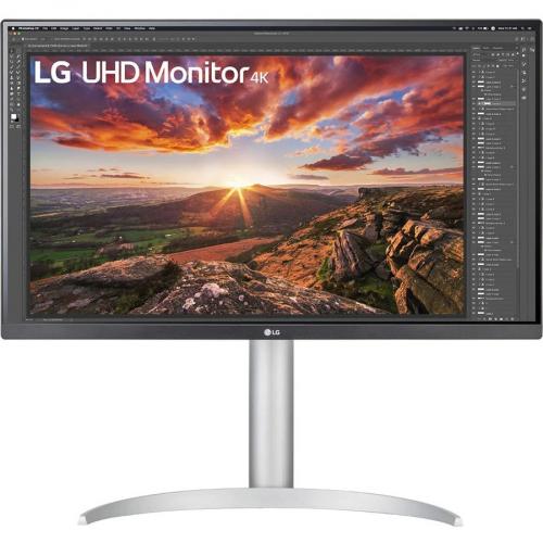 LG 27BP85UN W 27" Class 4K UHD Gaming LCD Monitor   16:9   Silver, Black, White Front/500