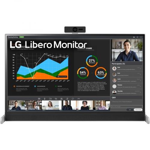 LG 27BQ70QC S 27" Class Webcam WQHD LCD Monitor   16:9   Black Front/500