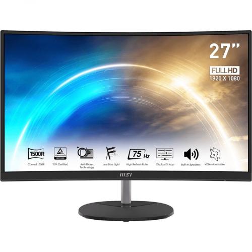 MSI Pro MP271CA 27" Class Full HD Curved Screen LCD Monitor   16:9   Black Front/500