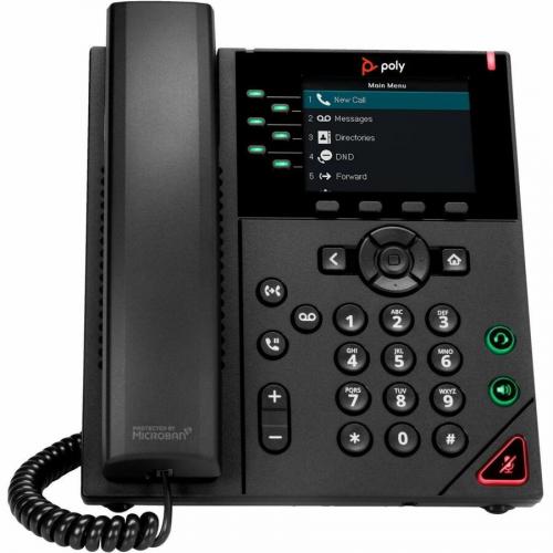 Poly VVX 350 IP Phone   Corded   Corded   Desktop, Wall Mountable   Black Front/500