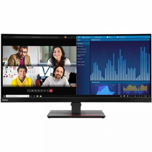 Lenovo ThinkVision P34w 20 34" Class Webcam UW QHD Curved Screen LED Monitor   21:9   Raven Black Front/500
