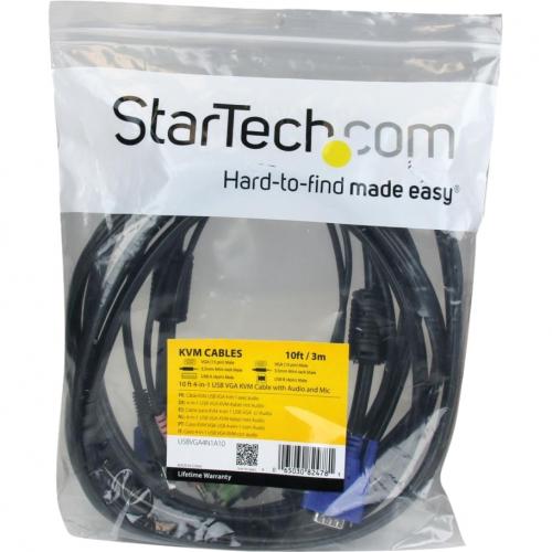 StarTech.com 4 In 1 USB VGA KVM Cable   Audio And Microphone   Keyboard / Video / Mouse / Audio Cable   4 Pin USB Type A, HD 15, Mini Phone Stereo 3.5 Mm (M)   HD 15, Mini Phone Stereo 3.5 Mm , 4 Pin USB Type B (M)   10 Ft In-Package/500