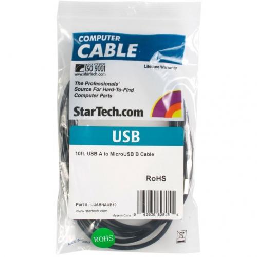 StarTech.com USB Cable   4 Pin USB Type A (M)   Micro USB Type B (M)   10 Ft ( USB / Hi Speed USB ) In-Package/500