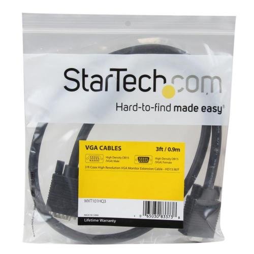 StarTech.com 150 Ft Coax High Resolution Monitor VGA Extension Cable   HD15 M/F In-Package/500