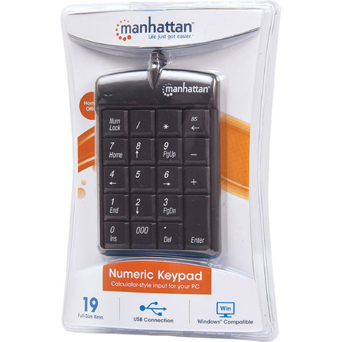 Manhattan USB Numeric Keypad With 18 Full Size Keys In-Package/500
