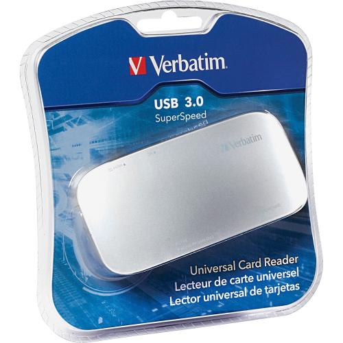 Verbatim Universal Card Reader, USB 3.0   Silver In-Package/500