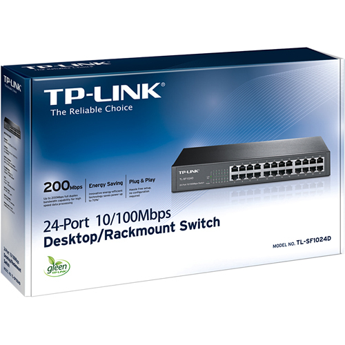 TP LINK TL SF1024D   24 Port 10/100Mbps Fast Ethernet Switch In-Package/500
