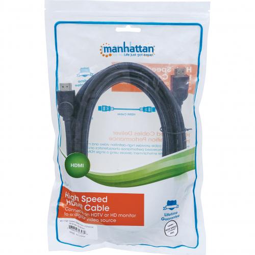 Manhattan HDMI Male To Male High Speed Shielded Cable With Ethernet, 16.5', Black In-Package/500