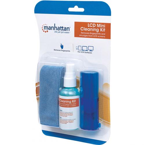 Manhattan LCD Mini Cleaning Kit (2 Ounces) With Microfiber Cloth, Retractable Brush & Carrying Bag In-Package/500