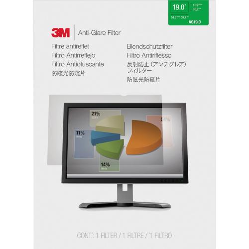 3M AG19.0 Anti Glare Filter For Standard Desktop LCD Monitor 19" In-Package/500