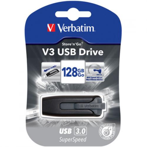 128GB Store 'n' Go&reg; V3 USB 3.2 Gen 1 Flash Drive   Gray In-Package/500