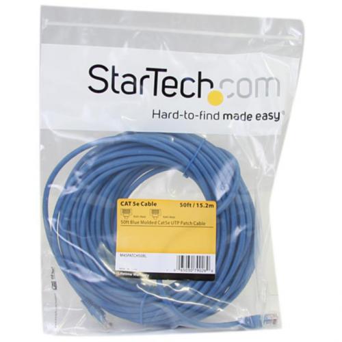 StarTech.com 50ft Blue Molded Cat5e UTP Patch Cable In-Package/500