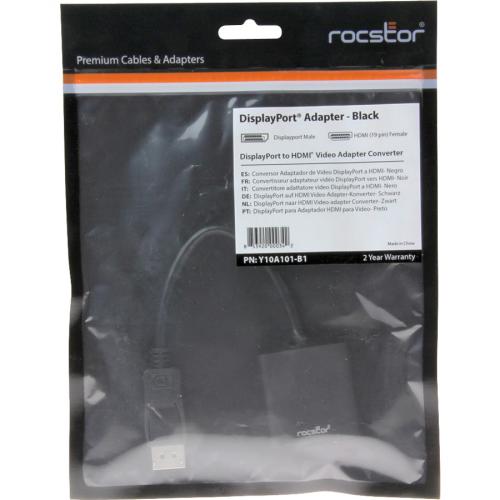 Rocstor DisplayPort (male) To HDMI (female) Adapter Converter In-Package/500