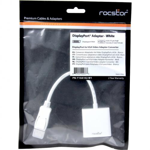 Rocstor DisplayPort To VGA Video Adapter Converter   Cable Length: 5.9" In-Package/500