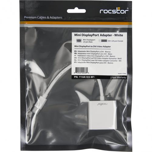 Rocstor Mini DisplayPort To DVI Adapter   Cable Length: 5.9" In-Package/500