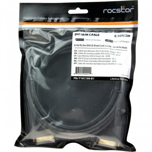 Rocstor DVI D Dual Link Display Cable (m/m) Black In-Package/500