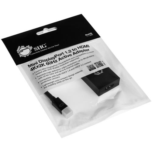 SIIG Mini DisplayPort 1.2 To HDMI 4Kx2K 60Hz Active Adapter In-Package/500