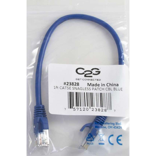 C2G 50ft Cat5e Snagless Unshielded (UTP) Network Patch Cable   Blue In-Package/500