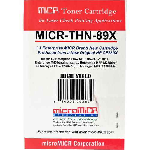 MicroMICR MICR Toner Cartridge   Alternative For HP 89X In-Package/500