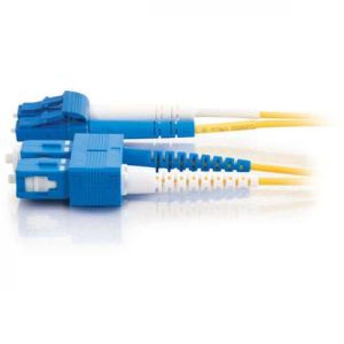 C2G 15m LC SC 9/125 Duplex Single Mode OS2 Fiber Cable   Yellow   49ft Left/500