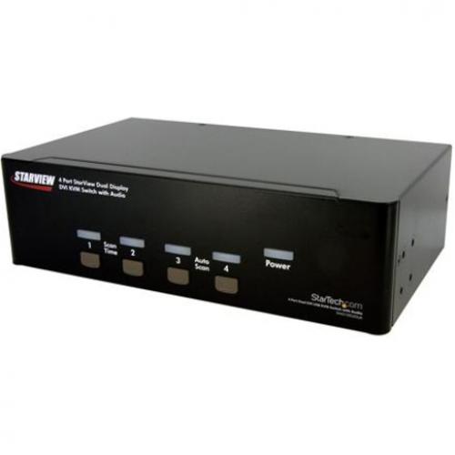 StarTech.com 4 Port Dual DVI USB KVM Switch W/ Audio & USB Hub Left/500