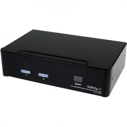 StarTech.com 2 Port USB HDMI KVM Switch W/ Audio & USB 2.0 Hub Left/500