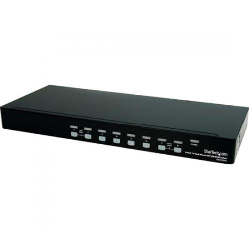 StarTech.com 8 Port 1U Rackmount DVI USB KVM Switch Left/500