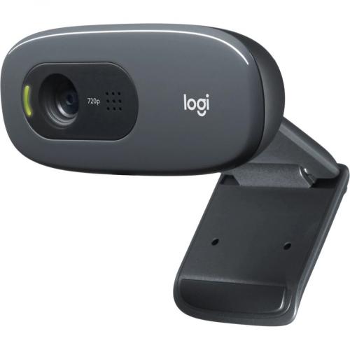 Logitech C270 HD Webcam, 720p, Widescreen HD Video Calling,Light Correction, Noise Reducing Mic, For Skype, FaceTime, Hangouts, WebEx, PC/Mac/Laptop/Macbook/Tablet   Black Left/500