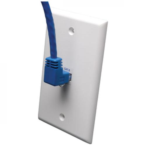 Eaton Tripp Lite Series Up Angle Cat6 Gigabit Molded UTP Ethernet Cable (RJ45 Right Angle Up M To RJ45 M), Blue, 10 Ft. (3.05 M) Left/500