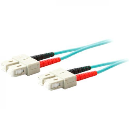 AddOn 1m SC (Male) To SC (Male) Aqua OM4 Duplex Fiber OFNR (Riser Rated) Patch Cable Left/500