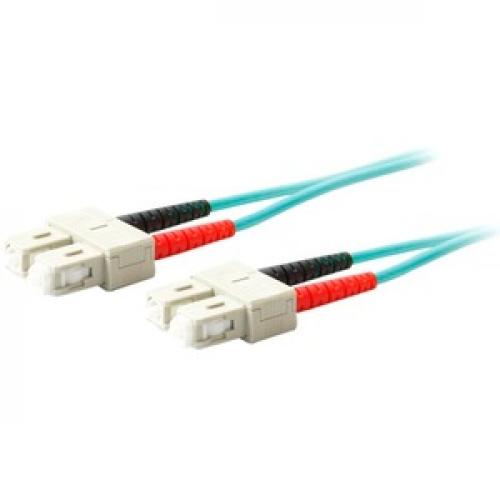 AddOn 2m SC (Male) To SC (Male) Aqua OM4 Duplex Fiber OFNR (Riser Rated) Patch Cable Left/500