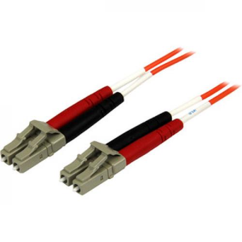 StarTech.com 2m Fiber Optic Cable   Multimode Duplex 50/125   OFNP Plenum   LC/LC   OM2   LC To LC Fiber Patch Cable Left/500