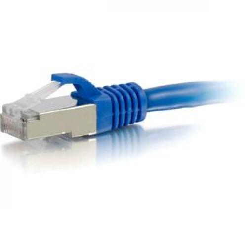 C2G 8ft Cat6 Snagless Shielded (STP) Network Patch Cable   Blue Left/500