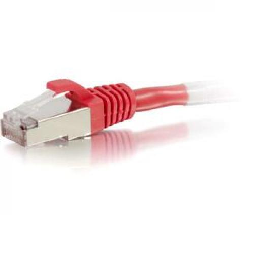 C2G 5ft Cat6 Ethernet Cable   Snagless Shielded (STP)   Red Left/500