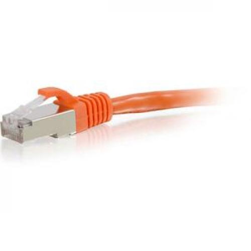 C2G 7ft Cat6 Snagless Shielded (STP) Network Patch Cable   Orange Left/500