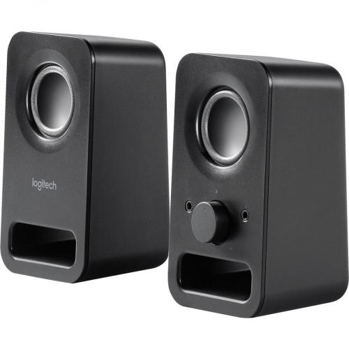 Logitech Multimedia Speakers Z150 With Clear Stereo Sound (Midnight Black, 3W RMS) Left/500