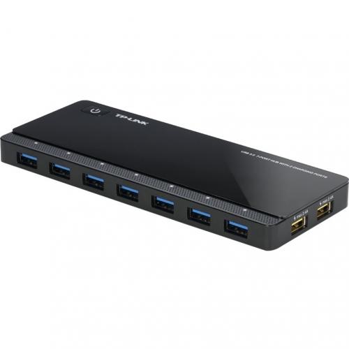 TP Link UH720   Powered USB Hub 3.0 With 7 USB 3.0 Data Ports And 2 Smart Charging USB Ports Left/500