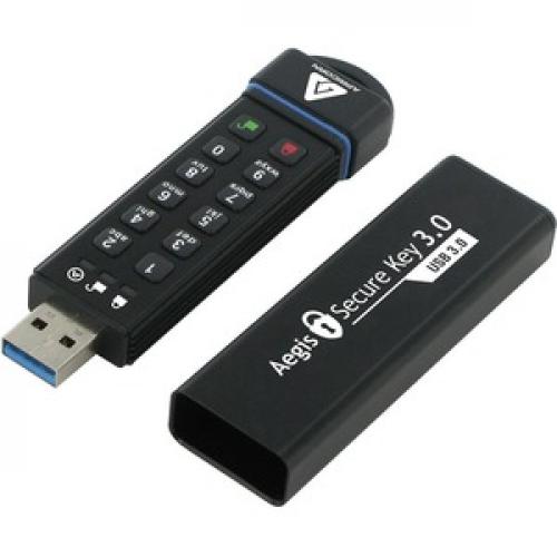 Apricorn 16GB Aegis Secure Key USB 3.0 Flash Drive Left/500