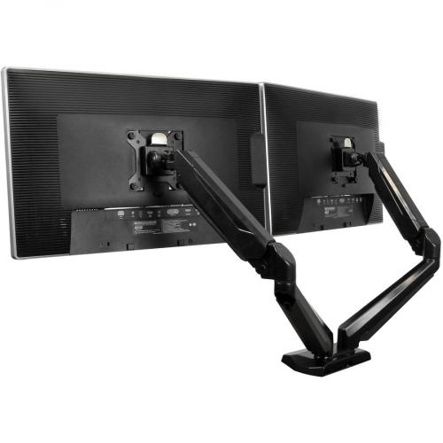 StarTech.com Dual Monitor Arm, USB Hub And Audio Ports In Base, Monitors Up To 32" (17.6lb/8kg), VESA Monitor Stand Desk Mount Left/500