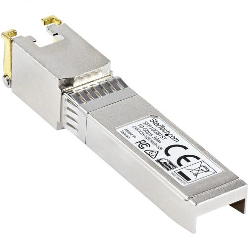 StarTech.com MSA Uncoded SFP+ Module   10GBASE T   10GE Gigabit Ethernet SFP+ SFP To RJ45 Cat6/Cat5e Transceiver Module   30m Left/500