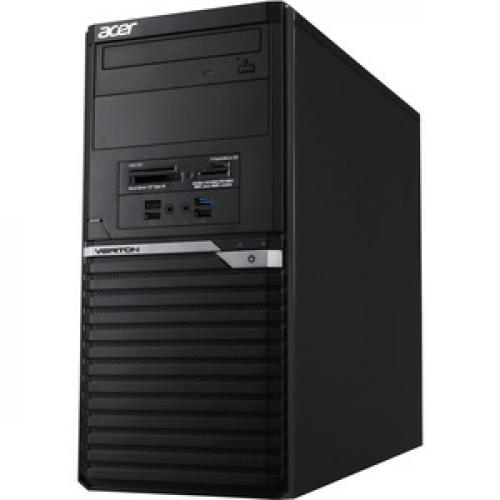 Acer Veriton M4660G VM4660G I3810H1 Desktop Computer   Intel Core I3 8th Gen I3 8100 Quad Core (4 Core) 3.60 GHz   4 GB RAM DDR4 SDRAM   500 GB HDD   Black Left/500